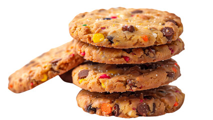 Untitled design - A close view of Pile of vegetable cookies Isolated on a transparent background