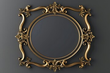 Ornate golden mirror with intricate floral designs.