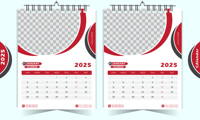 Calendar 2025 corporate template design set. Monthly planner design in corporate and business style