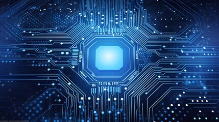 Futuristic digital cityscape with glowing lines and data servers