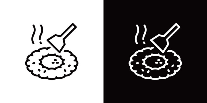 もんじゃ焼きのシンプルなアイコン