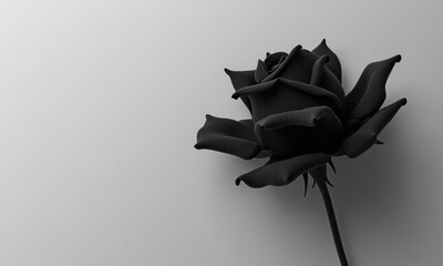 A Dark Rose Against a Light Background