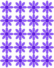 Fototapeta premium Repeating pattern of purple flower. Illustration