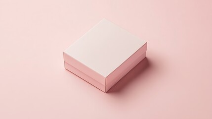 Mockup of a flat, rectangular box on a soft pastel background, perfect for beauty or cosmetics branding