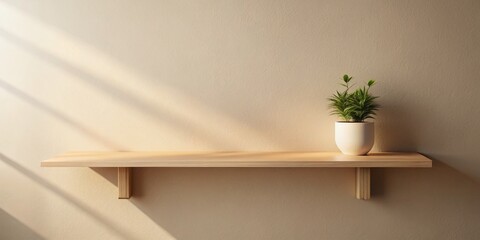 Fototapeta premium Minimalist Conceptual Photography of an Empty Shelf Stand on a Wall for Home Decor Inspiration