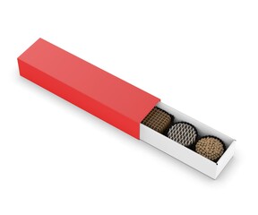 Chocolate gift tin container Blank  template 3d render illustration.