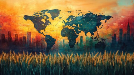 Wheat export: global distribution of grain, agricultural trade routes, economic impact, supply chain operations, supporting food security, sustaining international commerce across borders.