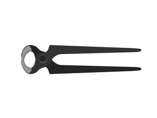 Steel scoop pliers on a white background.
