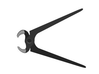 Steel scoop pliers on a white background.