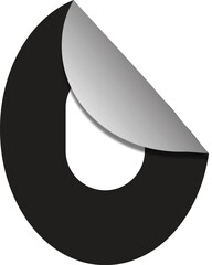 Simple Initial Letter O with Curl Sheet vector