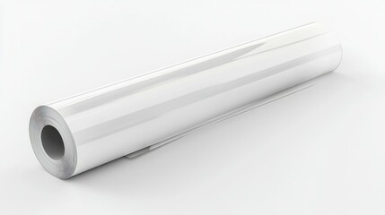 Rolled White Vinyl Sheet on a White Surface