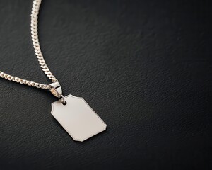 Elegant necklace on a price tag, high value in luxury items, closeup, soft lighting