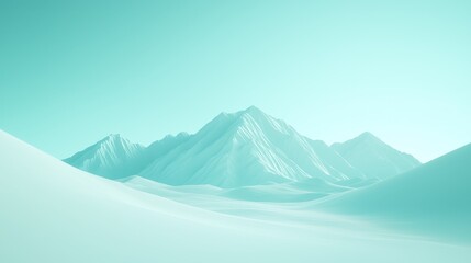 Breathtaking alpine landscape a serene exploration of snow-capped mountains and ethereal silhouettes in a tranquil atmosphere