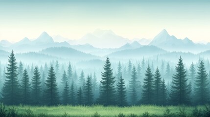 Fototapeta premium Majestic mountain forests, breathtaking landscape of tranquil nature and scenic beauty