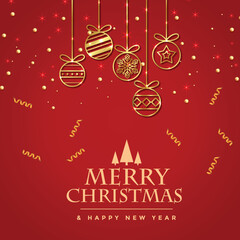 Merry Christmas Greeting Card, Poster, Banner Design Vector Illustration