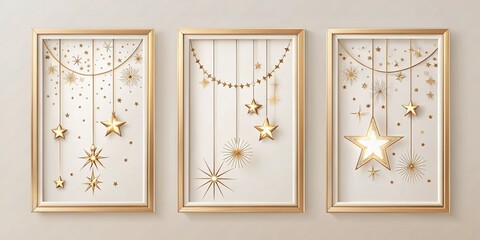 Modern Minimalist Starry Frames Set in Boho Style for Trendy Aesthetic Decor