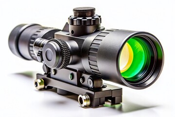 Modern Optical Collimator Sight for Precision Shooting in Short Distances on White Background