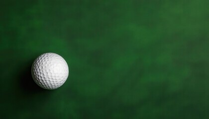 Close-up of a single golf ball on a textured green background, perfect for sports and recreation themes.