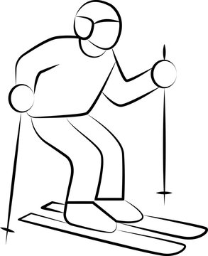 recommend clip art: Winter sports icon vector illustration collection in a line outline style. Ski, winter sports and snow Handdrawn Doodle icons.