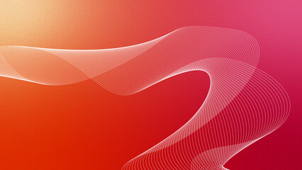Abstract wave design with smooth, flowing white lines over a warm gradient background from gold to red, creating a vibrant and dynamic effect