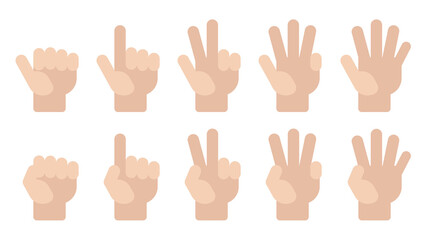 Flat vector Count number Spread fingers