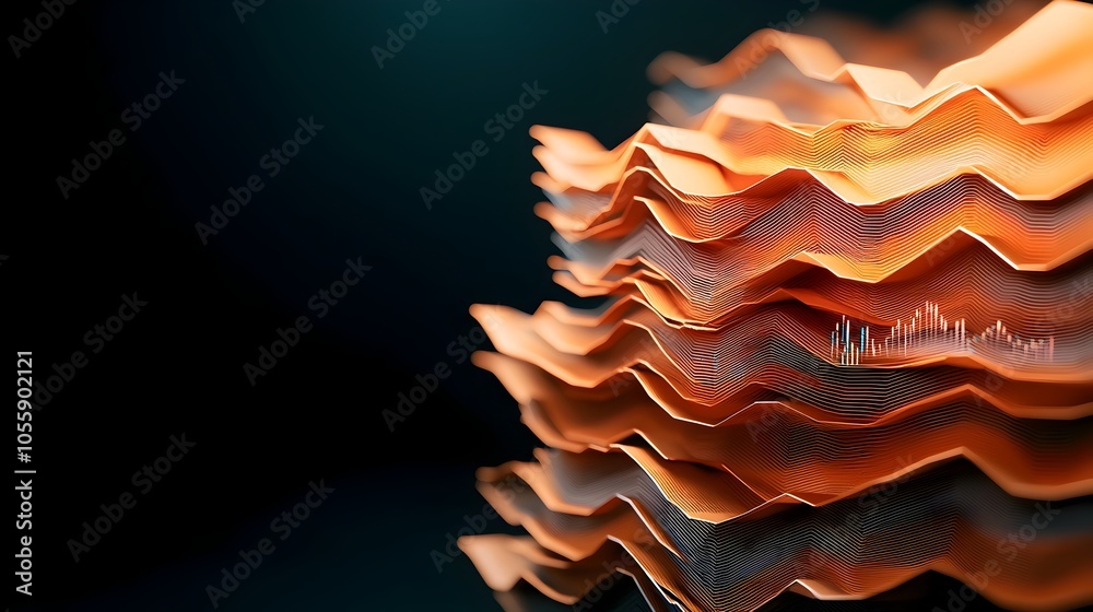Aufkleber Sophisticated 3D data visualization showcasing the dynamic performance of financial markets investment trends and key economic indicators  Featuring a high fidelity
