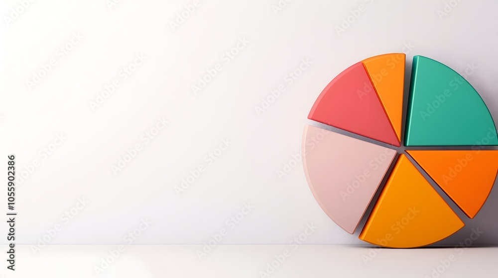 Poster Colorful and Geometric 3D Data Visualization Displays Featuring Pie Charts Line Graphs