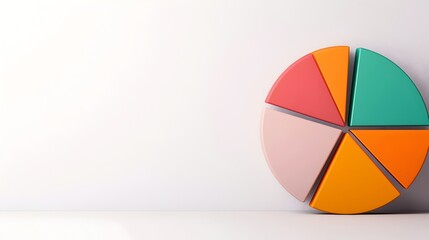Fototapeta premium Colorful and Geometric 3D Data Visualization Displays Featuring Pie Charts Line Graphs