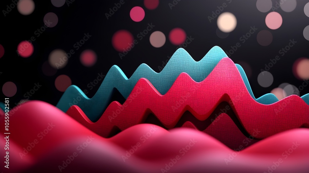 Poster comprehensive 3d graph depicting the latest financial market trends investment data and currency exc