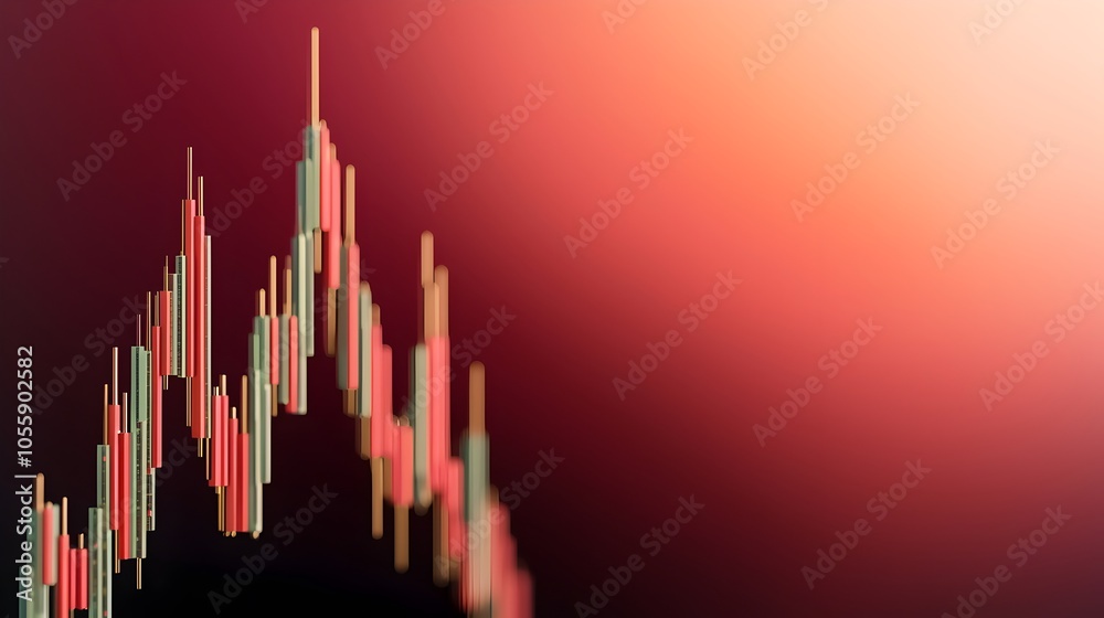 Poster Comprehensive financial market analysis showcasing growing investment trends currency exchange data and insightful data visualizations on a dynamic 3D background