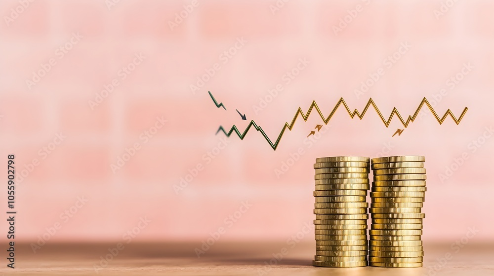 Poster dynamic 3d financial analysis chart featuring currency exchange diagrams and gold investment strateg