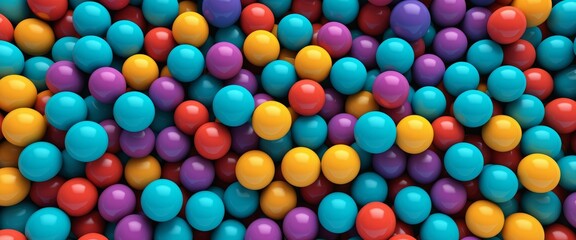 Fototapeta premium Vibrant multicolored spheres background with red, blue, purple, yellow hues