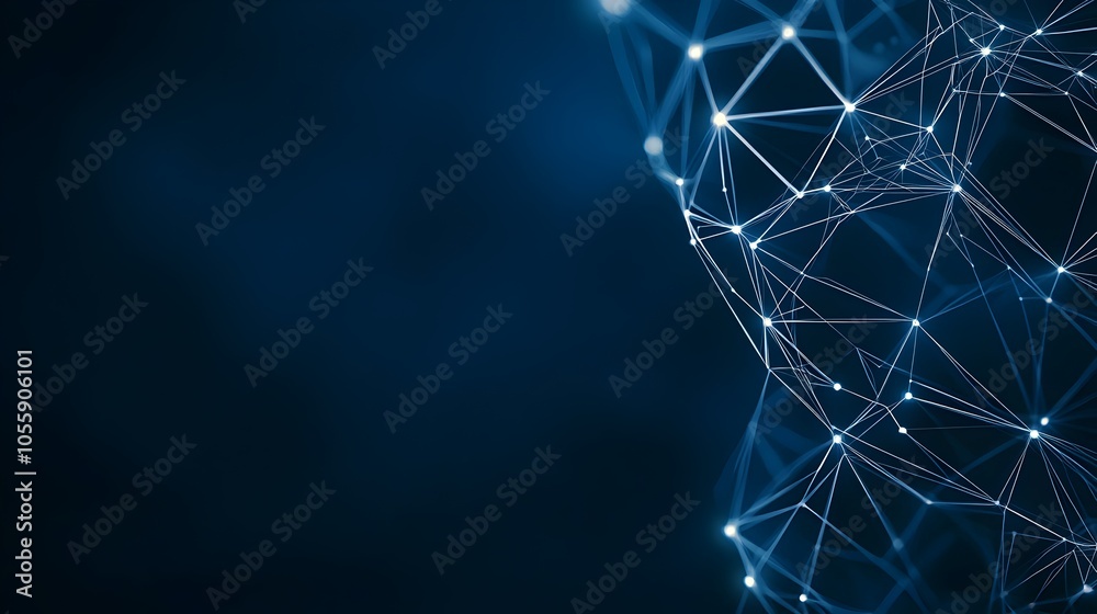 Aufkleber Vibrant Digital Circuit Design with Gradient Technology Backdrop for and Tech Concepts  Showcasing Connected Lines and Dots in a Navy Blue Digital