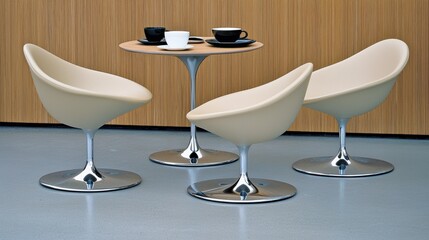 Stylish Modern Chairs and Table in Minimalist Setting