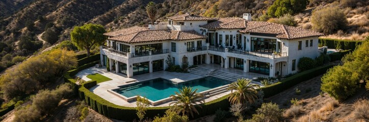 A luxurious mansion with a unique design in California