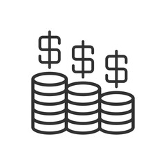 Obraz premium Coins Money Icon - Investment Icon