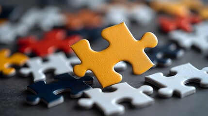 A close up view of puzzle pieces interlocking seamlessly forming a vibrant abstract image with detailed textures and vivid colors showcasing the beauty of digital art and generative design