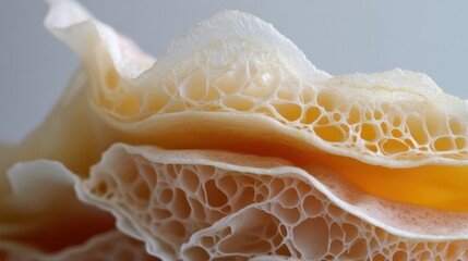 湯葉豆腐皮巻きの複雑な質感とディテール - マクロ料理の探求