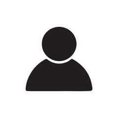 Black person icon silhouette vector on white background