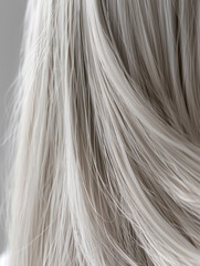 Fototapeta premium close up of hair, long straight blonde hair with highlights and silver accents,