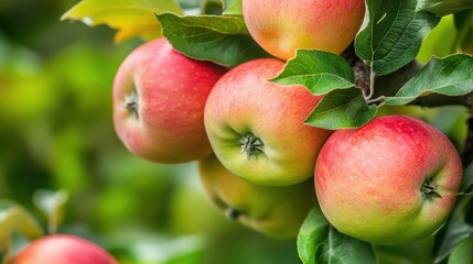 Vibrant production line with fresh red and green apples, depicting abundance and freshness in food processing