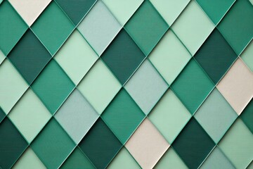 Geometric green patterned tiles arranged in a captivating layout.