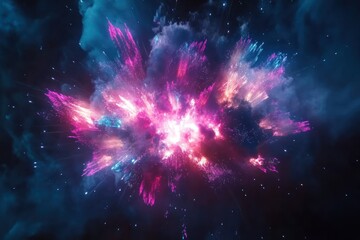 Vibrant Cosmic Explosion of Colorful Light and Energy