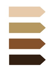 Set of bookmarks in trendy beige and brown colors isolated on white. Stationery stickers collection for notes, memo, writing, planning. Illustration	