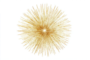 Starburst effect with shimmering golden rays, isolated