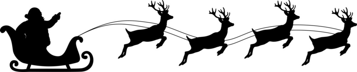Santa's Sleigh Silhouette vector