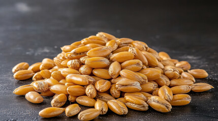 Fototapeta premium Wheat grains in warm golden hue, showcasing their natural beauty