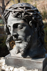 statue of the face of Christ
