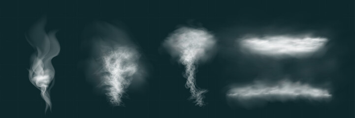 Illustration smoke, vape, fog, smog.Realistic smoke on a transparent background.	