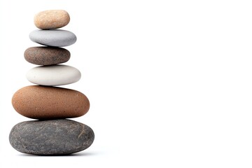 Stacked stones representing balance and harmony, perfect for wellness, nature, and meditation themes.